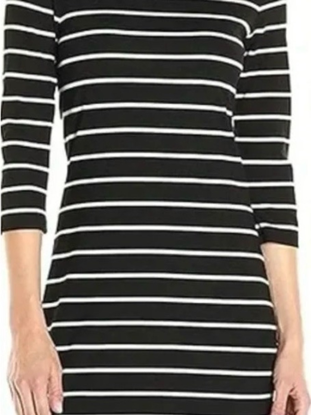 Tommy Hilfiger Black White Striped Boat Neck Dress Womens Size L - Picture 5 of 5
